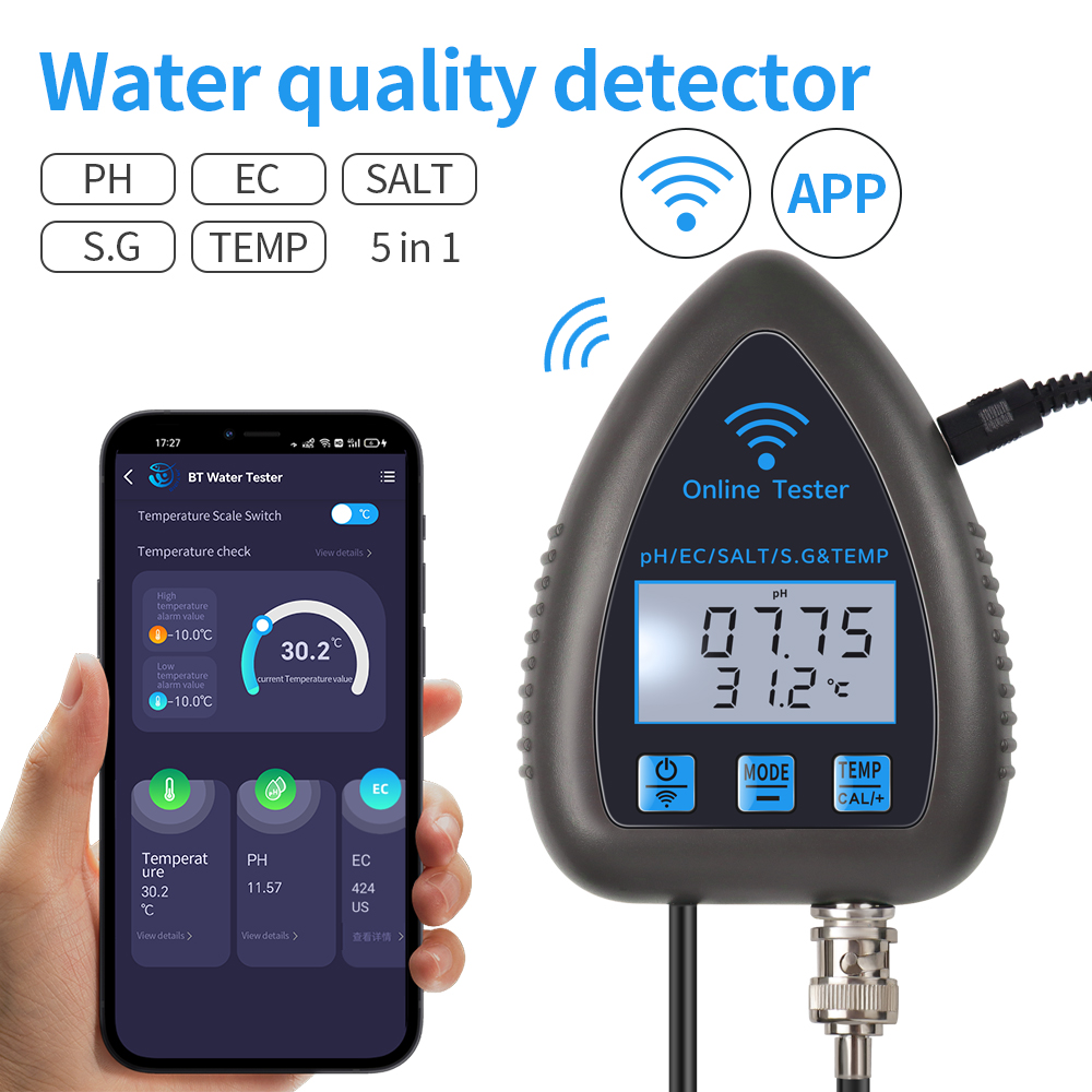 Ec Meter Digital - Tuya WiFi 5 in 1 Misuratore