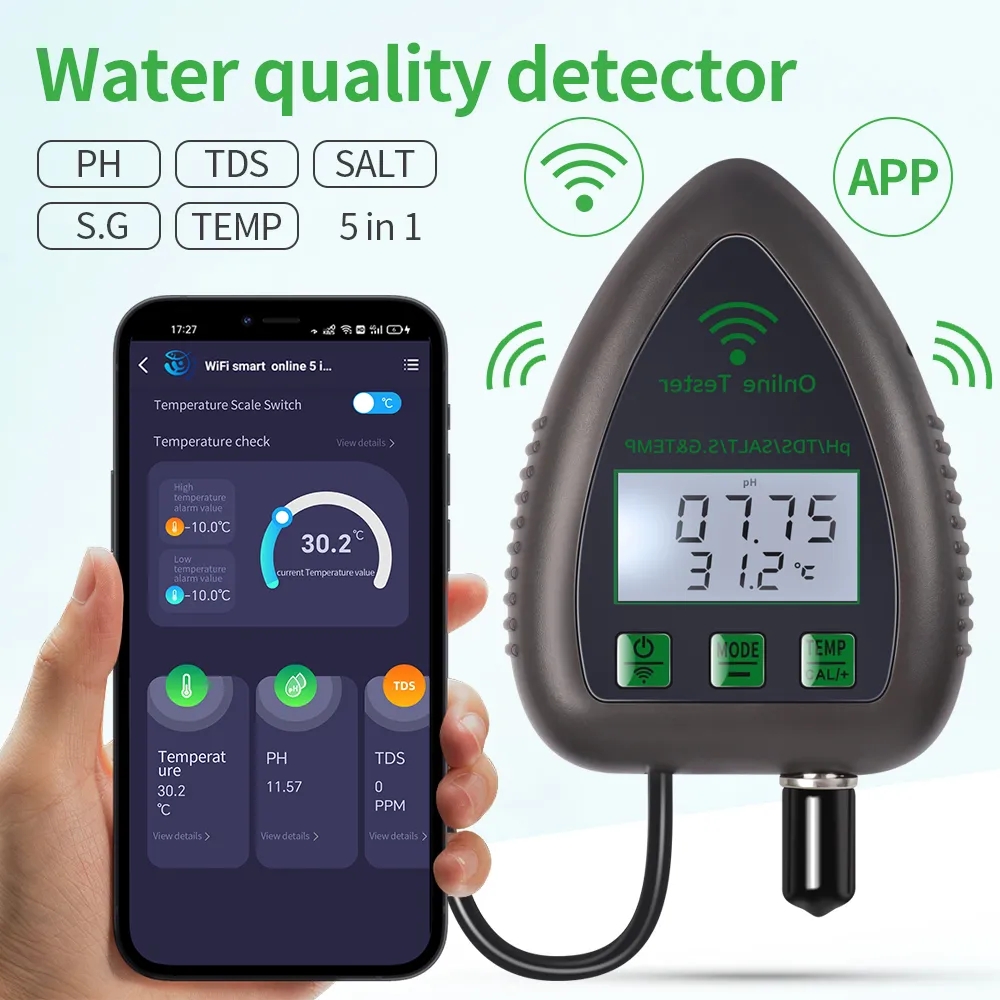 Ec Meter Digital - Tuya WiFi 5 in1 Tester della