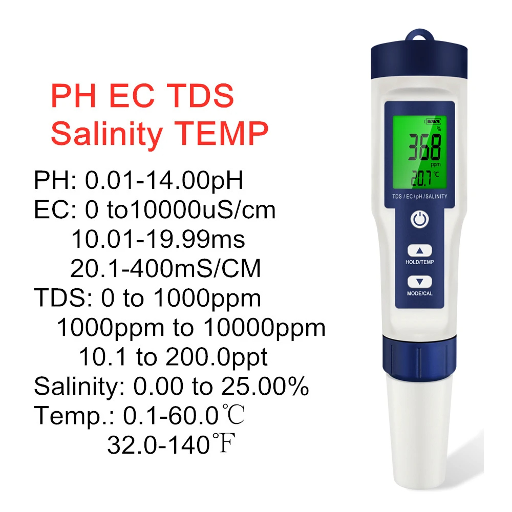 Ec Meter Digital - Misuratore digitale PH TDS EC 5