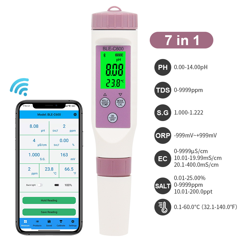 Ph Up Down Solution - Bluetooth 7 in 1 multifunzionale pH